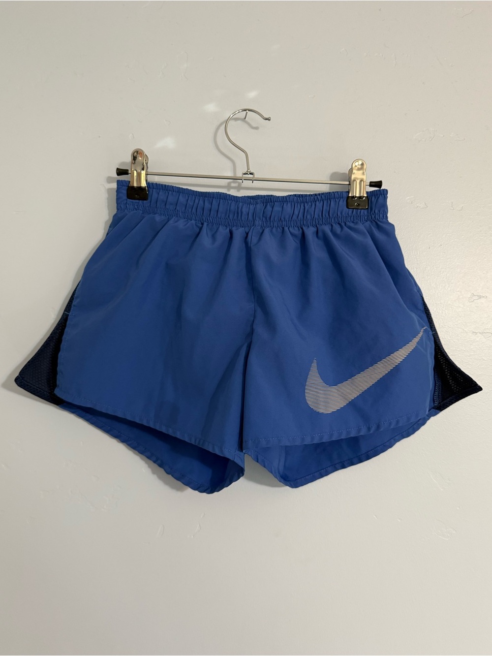 Nike Women's Royal Blue Athletic Running Shorts with Reflective Swoosh